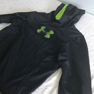 Black and neon green under armor hoddie